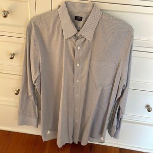 Blue and grey checkered J Crew button down. Never warn.